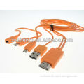 5 pin and 11 pin Universal Micro USB MHL To HDMI Cable for galaxy s2 s3 s4 Note2 HTC LG Sony